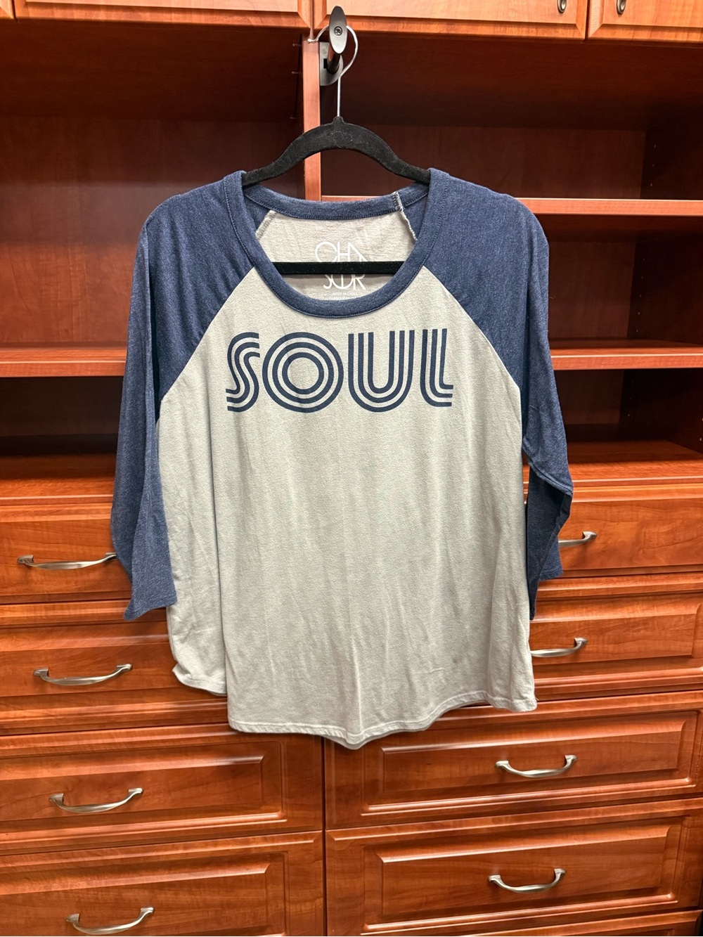 Chaser "Soul" Navy & Gray 3/4 Sleeve Tshirt